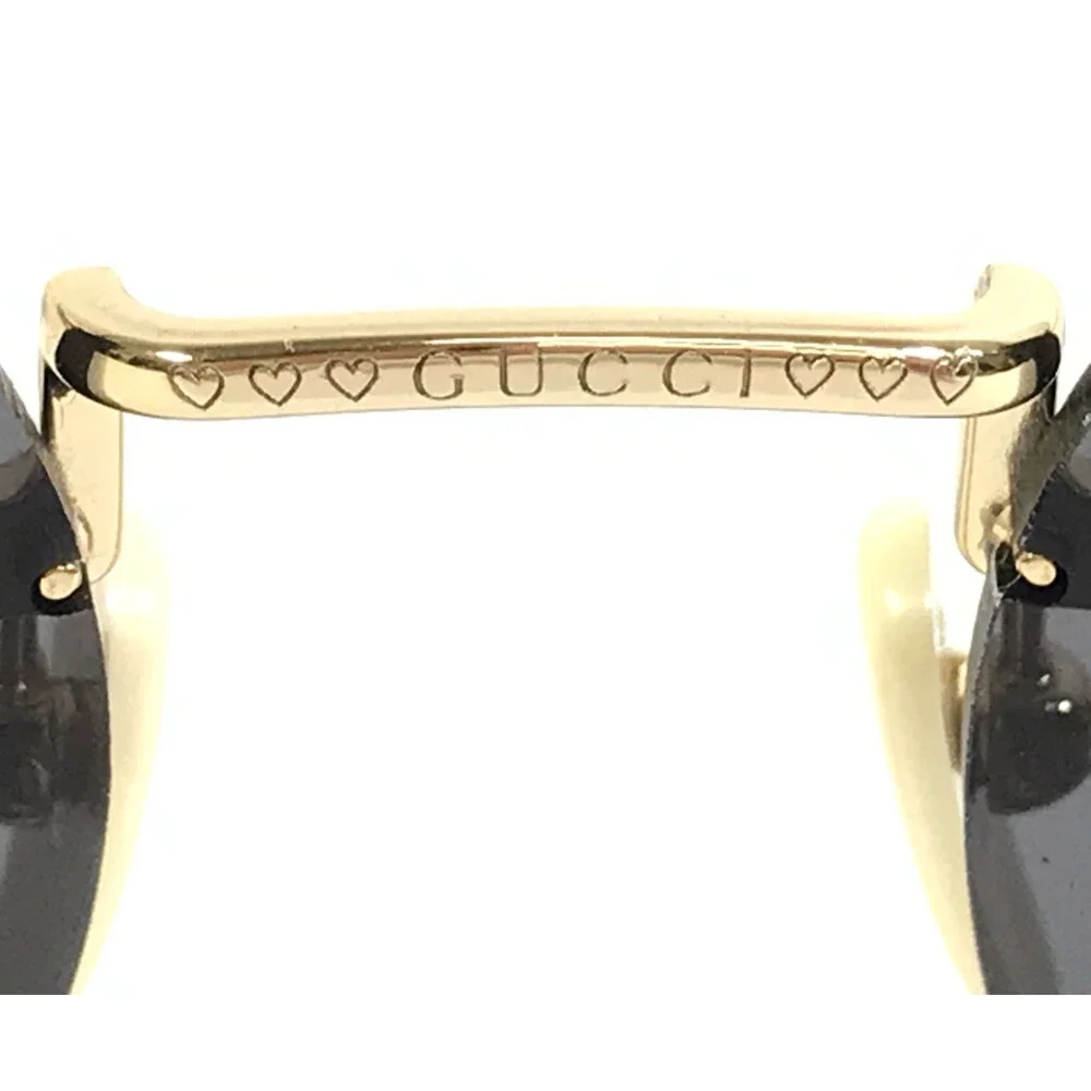 Gucci Sunglasses GG0898S 001 Gold Cat Eye Crystal Frames with Gray Lenses